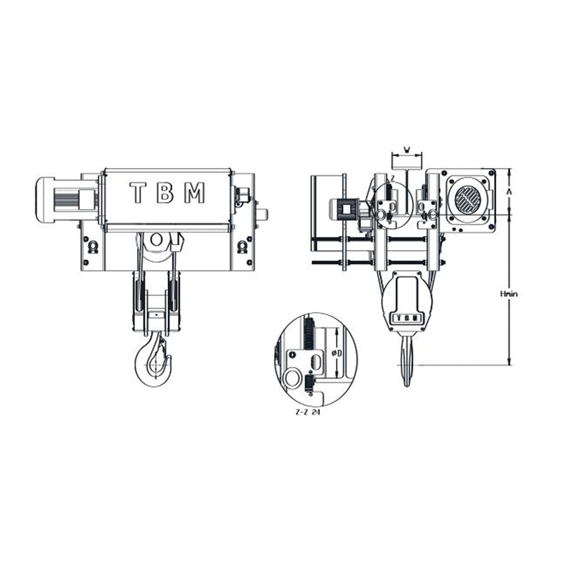 SHA7 Dizalica sa žičanom užadi niskog prostora