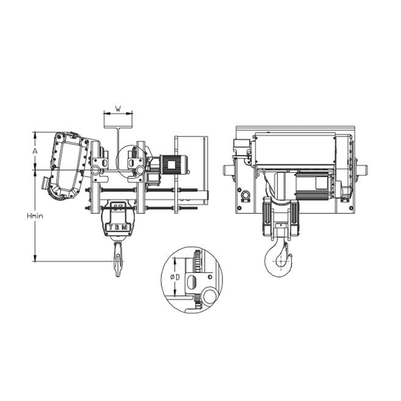SHA8 Električna dizalica sa žičanom užadi niskog prostora